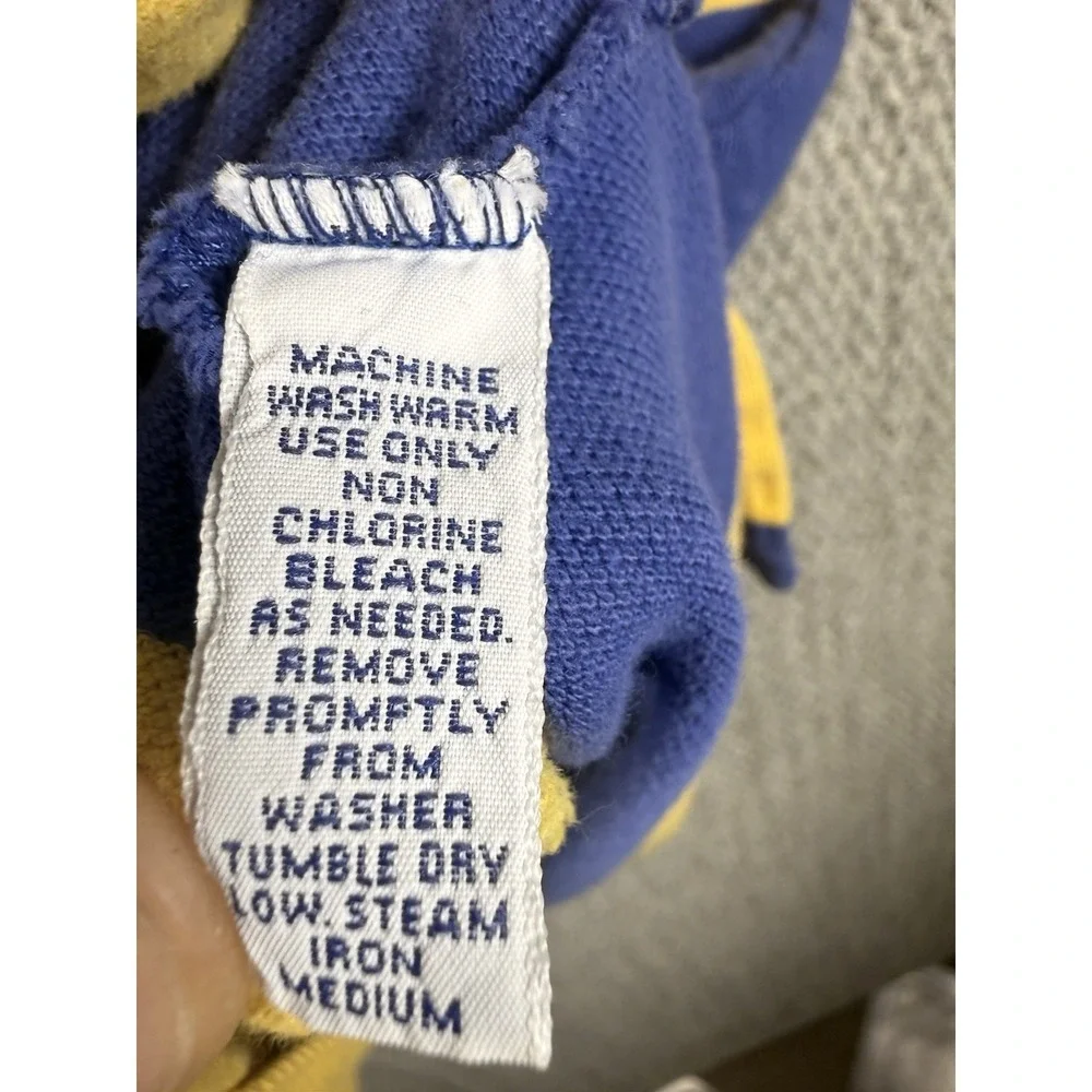 Vintage Polo Ralph Lauren Big Shirt Rugby Stripe Polo M Blue Yellow Pocket